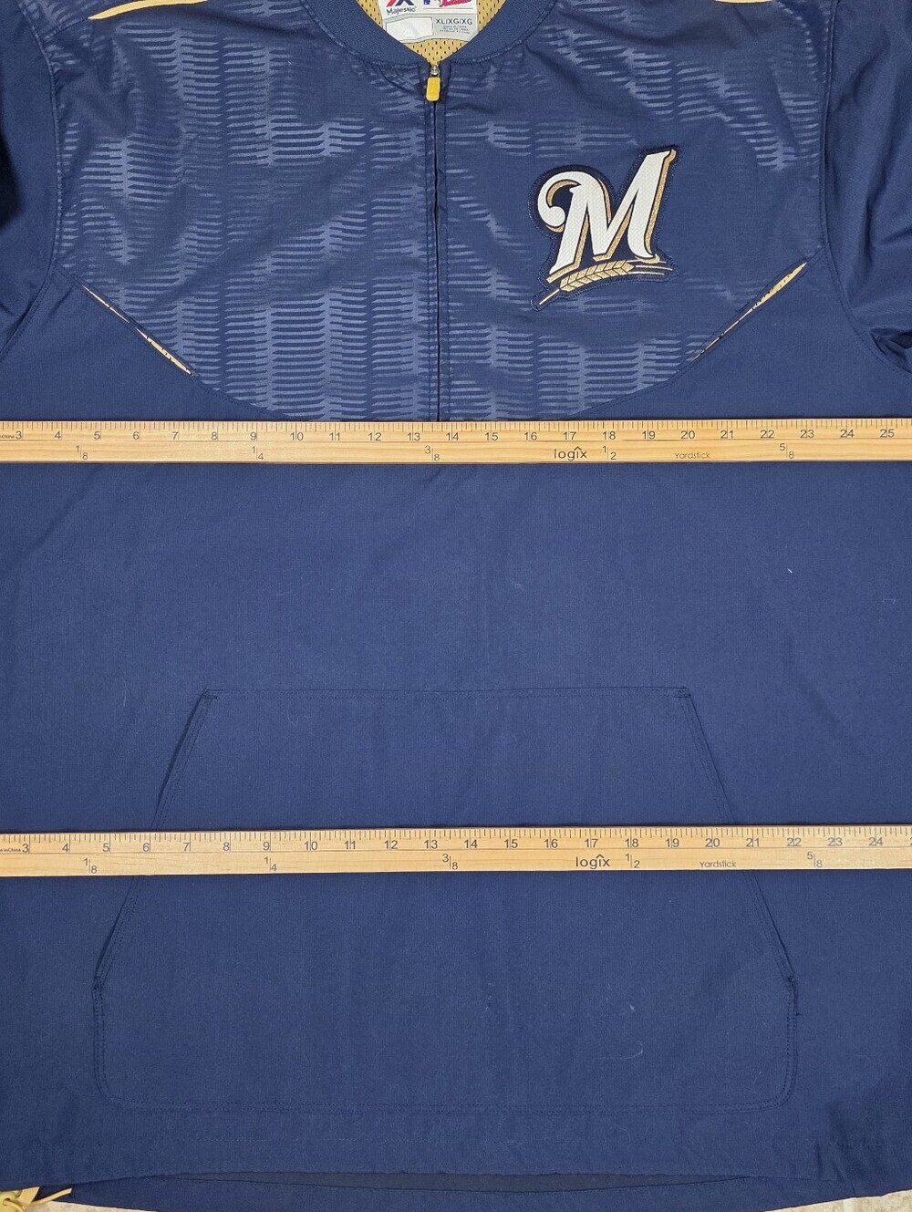 Majestic Milwaukee Brewers Cool Base Pullover Jacket XL MLB - Picture 14 of 16